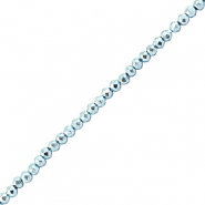 Facet kralen top quality rond 2mm Metallic light blue