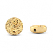 Kralen van Stainless steel Roestvrij staal (RVS) Yin & Yang Gold