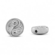 Kralen van Stainless steel Roestvrij staal (RVS) Yin & Yang Silver