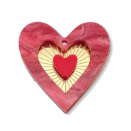 Statement hangers heart Berry wine red-gold