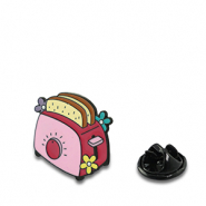 Pins toaster Dark pink-yellow