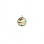 Hangers van Resin with imitation shell round Silver-taupe