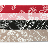 Bandana mix van 4 Red-light pink-black-taupe brown