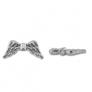Kralen van Stainless steel Roestvrij staal (RVS) angel wings Silver