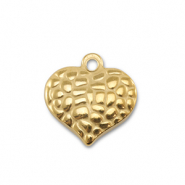 Bedels van Stainless steel Roestvrijstaal (RVS) heart Gold