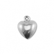 Bedels van Stainless steel Roestvrijstaal (RVS) heart Silver