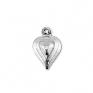 Bedels van Stainless steel Roestvrijstaal (RVS) heart Silver
