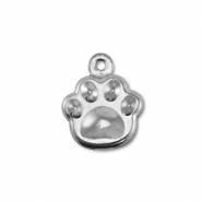 Bedels van Stainless steel Roestvrijstaal (RVS) dog paw Silver