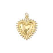 Brass TQ metaal bedels heart Gold