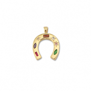 Brass TQ metaal bedels horseshoe Gold