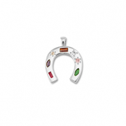 Brass TQ metaal bedels horseshoe Silver