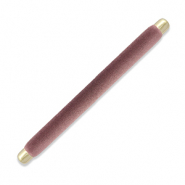 Sieraden display kussentje velvet voor ringen Mauve purple-gold