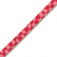 Tekstlint chequered Pink-red-gold