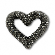 Kralen bohemian heart Anthracite