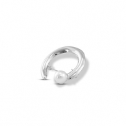 Broches with pearl Silver-white