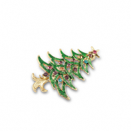 Broches christmas tree Gold-green-multicolor