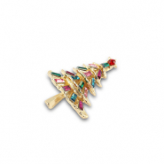 Broches christmas tree Gold-multicolor
