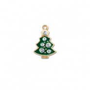 Metaal bedels zirkonia christmas tree Goud-groen