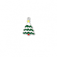 Metaal bedels christmas tree Zilver-wit-groen-geel