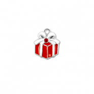 Metaal bedels zirkonia gift Zilver-rood-wit