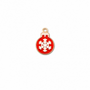 Metaal bedels christmas bauble Goud-rood-wit