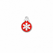 Metaal bedels christmas bauble Zilver-rood-wit