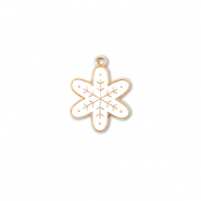 Metaal bedels snowflake Goud-wit