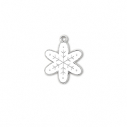 Metaal bedels snowflake Zilver-wit
