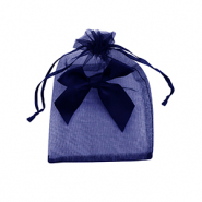 Organza sieradenzakje with bow Dark blue