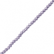 Facet kralen top quality disc 6x4mm Light lavender grey
