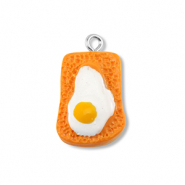Hangers van resin toast with egg Orange-white-yellow