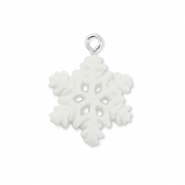 Hangers van resin snowflake White
