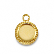 Birthstone bedel met setting Stainless Steel (RVS) voor SS16 flat back Gold