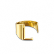 Ringen van Stainless steel Roestvrij staal (RVS) letter L Gold