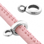 Hanger DQ metaal met oog (voor gestikt leer 4mm) Antiek zilver (nikkelvrij)