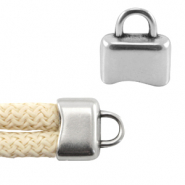 Eindkapje DQ metaal met oog voor 5mm koord Antiek zilver (nikkelvrij)