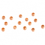 DQ metalen knijpkraal 2mm Ros&eacute; goud (nikkelvrij)