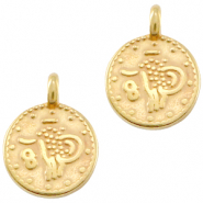 DQ metalen bedels muntjes Goud (nikkelvrij)