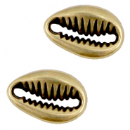 DQ metaal tussenstuk schelp Antiek brons (nikkelvrij)