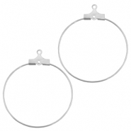Metaal onderdelen DQ creolen oorring hangers 30m Antiek zilver (nikkelvrij)