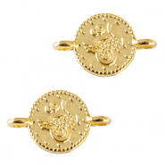 Metaal bedels DQ tussenstuk muntjes Goud (nikkelvrij)