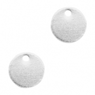 Metaal bedels DQ 8mm Antiek zilver (nikkelvrij)
