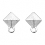 Metaal onderdelen DQ earpin rhombus met oog Antiek zilver (nikkelvrij)