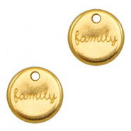 Metaal bedels DQ 12mm  "family" Goud (nikkelvrij)