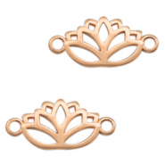 Metaal bedels DQ tussenstuk lotus Rosé goud (nikkelvrij)