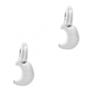 Metaal bedels DQ maan Antiek zilver (nikkelvrij)