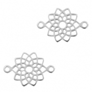 Metaal bedels DQ tussenstuk mandala Antiek zilver (nikkelvrij)