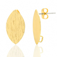 Metaal onderdelen DQ earpin oval met oog Goud (nikkelvrij)