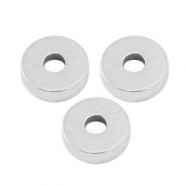 Metaal kralen DQ disc rondellen 6x2mm Antiek zilver (nikkelvrij)