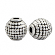 Metaal kralen DQ oval tube Antiek zilver (nikkelvrij)